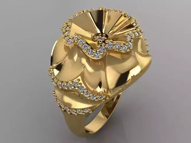 GC GOLD Y183- Diamond gold Ring 
