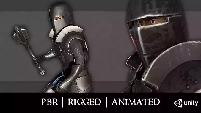 Heavy knight Low-poly 3D model