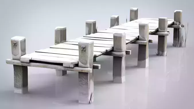 WOODEN PIER WINTER Low-poly 3D model WOODEN PIER WINTER Low-poly 3D model