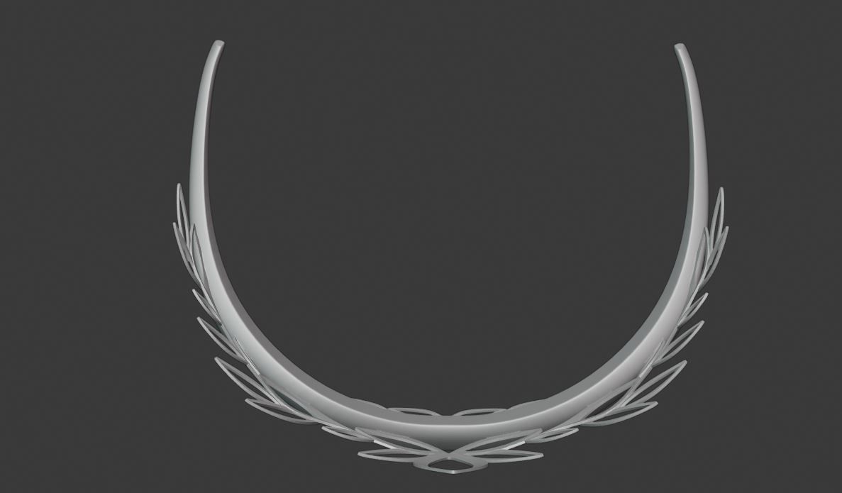 Crown tiara with leaves 3D print model_5