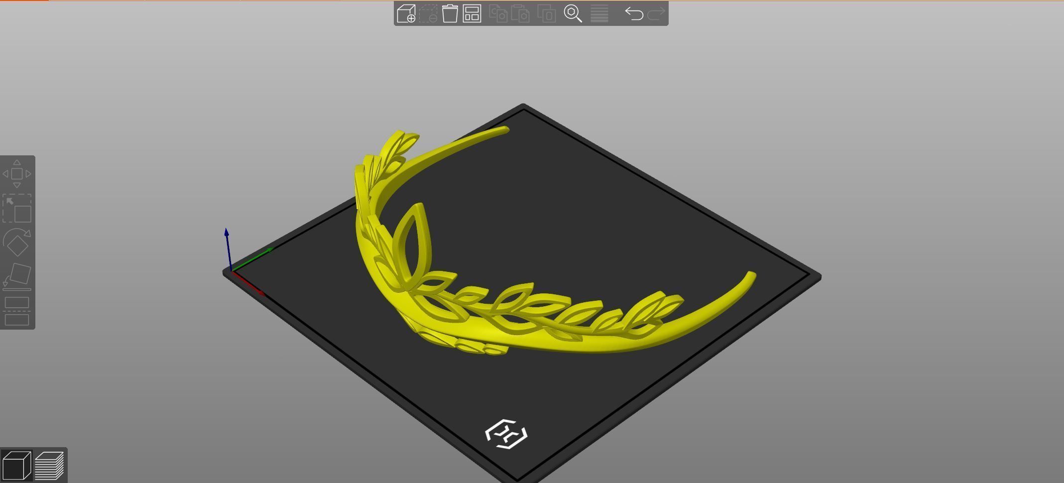 Crown tiara with leaves 3D print model_8