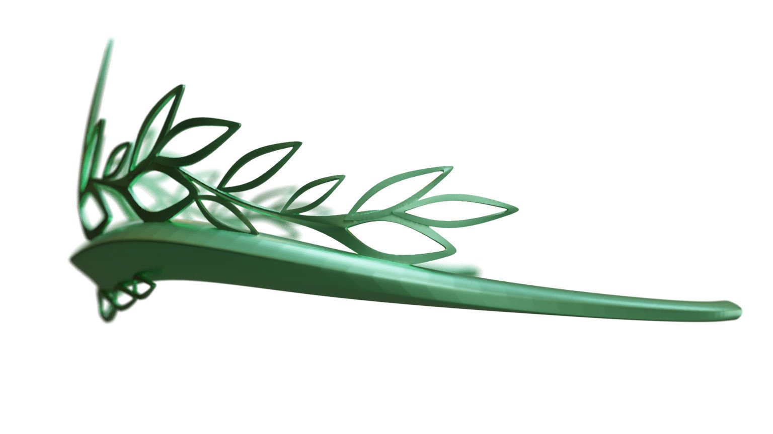 Crown tiara with leaves 3D print model_6