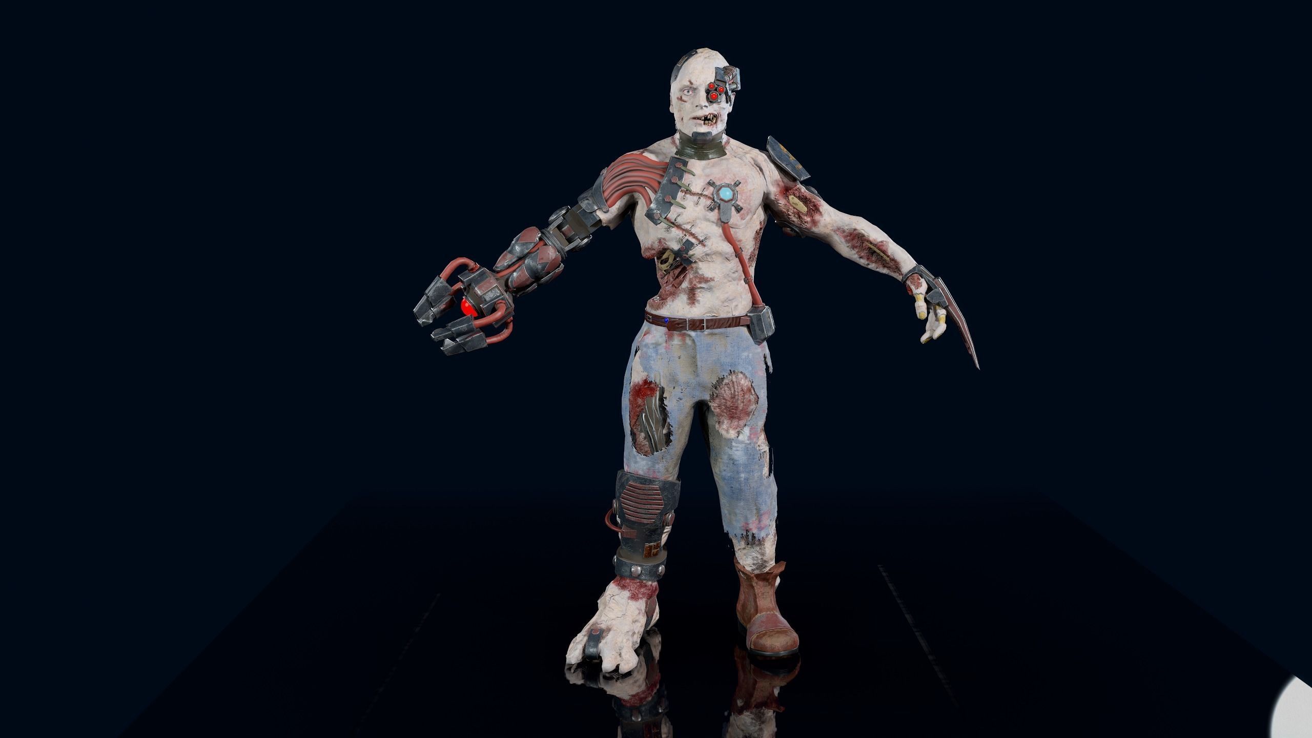 Cyber Monsters Low-poly 3D model_7