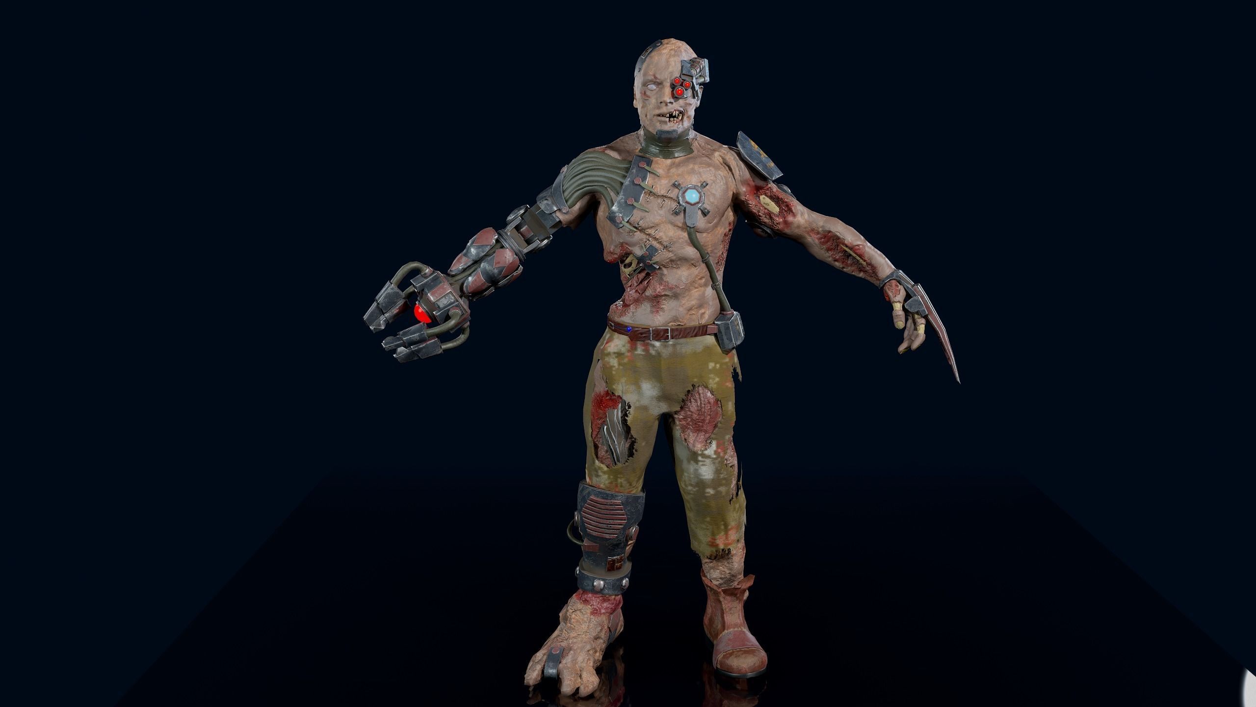 Cyber Monsters Low-poly 3D model_6