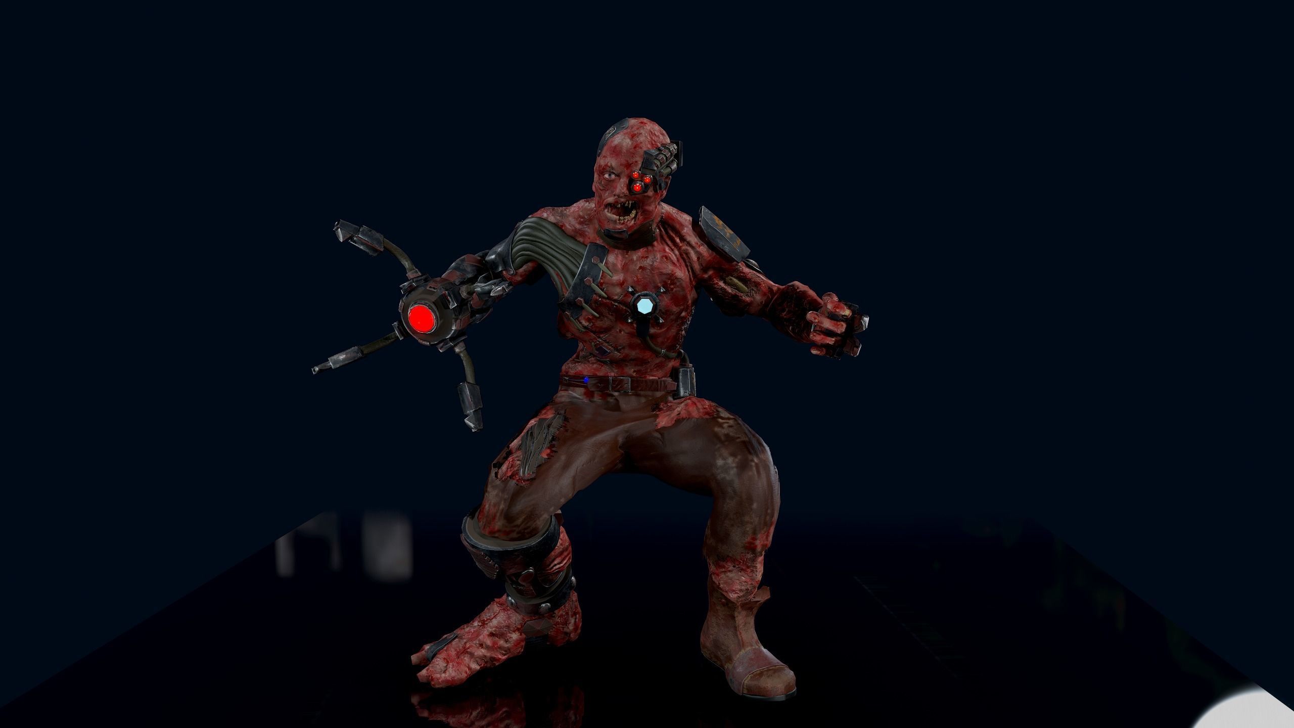 Cyber Monsters Low-poly 3D model_8