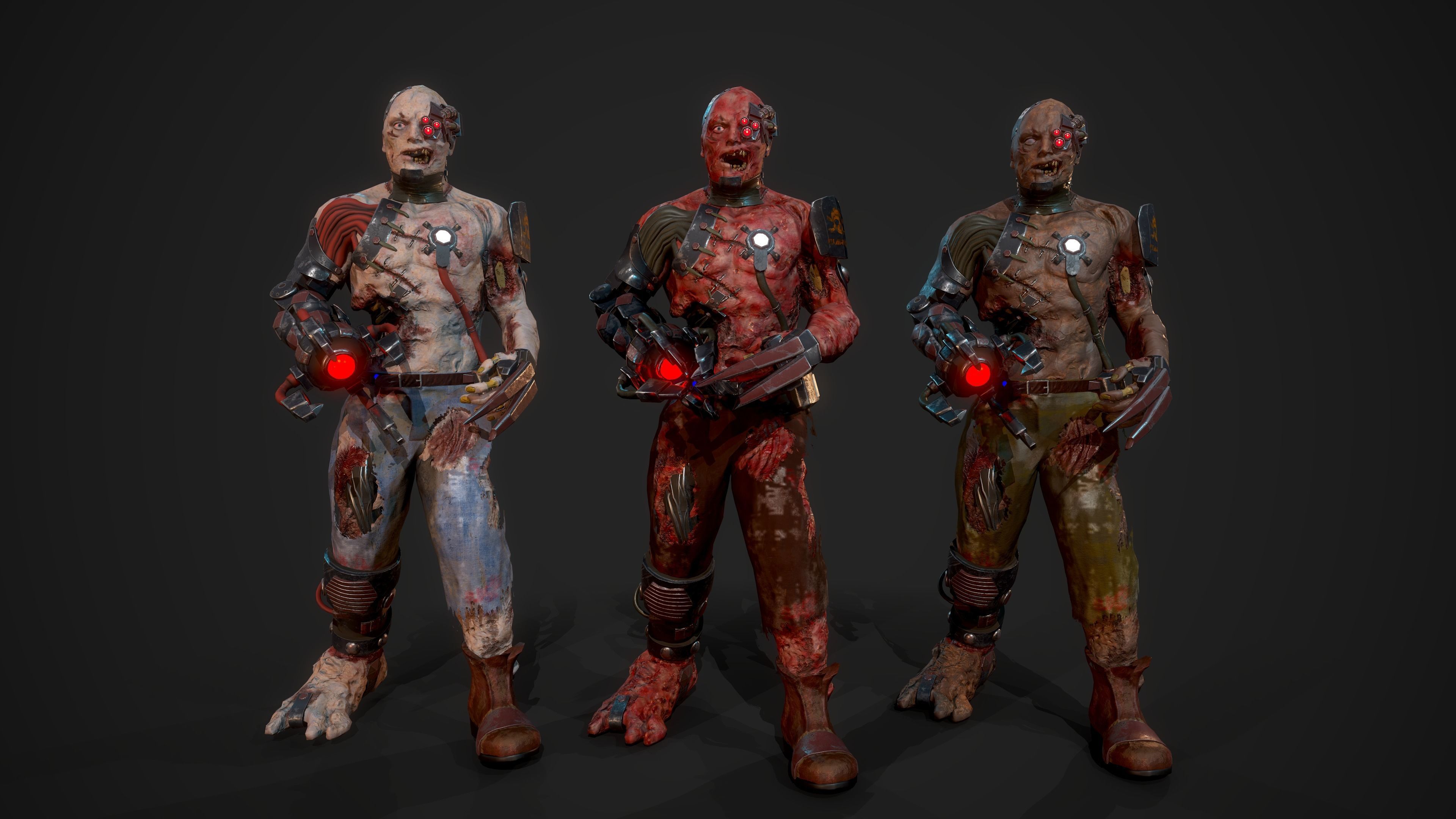 Cyber Monsters Low-poly 3D model_22