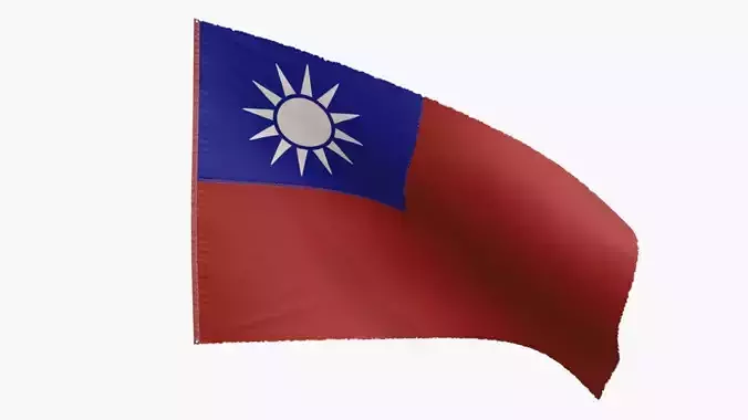 The Republic Of China Flag 1928-1949 Low-poly 3D model
