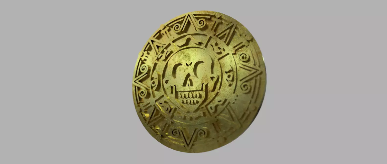Pirates of the Caribbean Cursed gold coin Low-poly 3D model_0