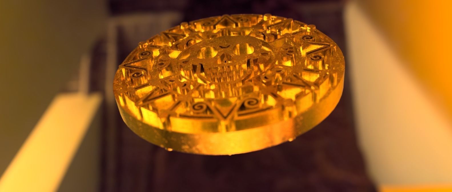 Pirates of the Caribbean Cursed gold coin Low-poly 3D model_4