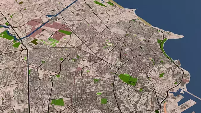 Casablanca city 2020 August data Low-poly 3D model