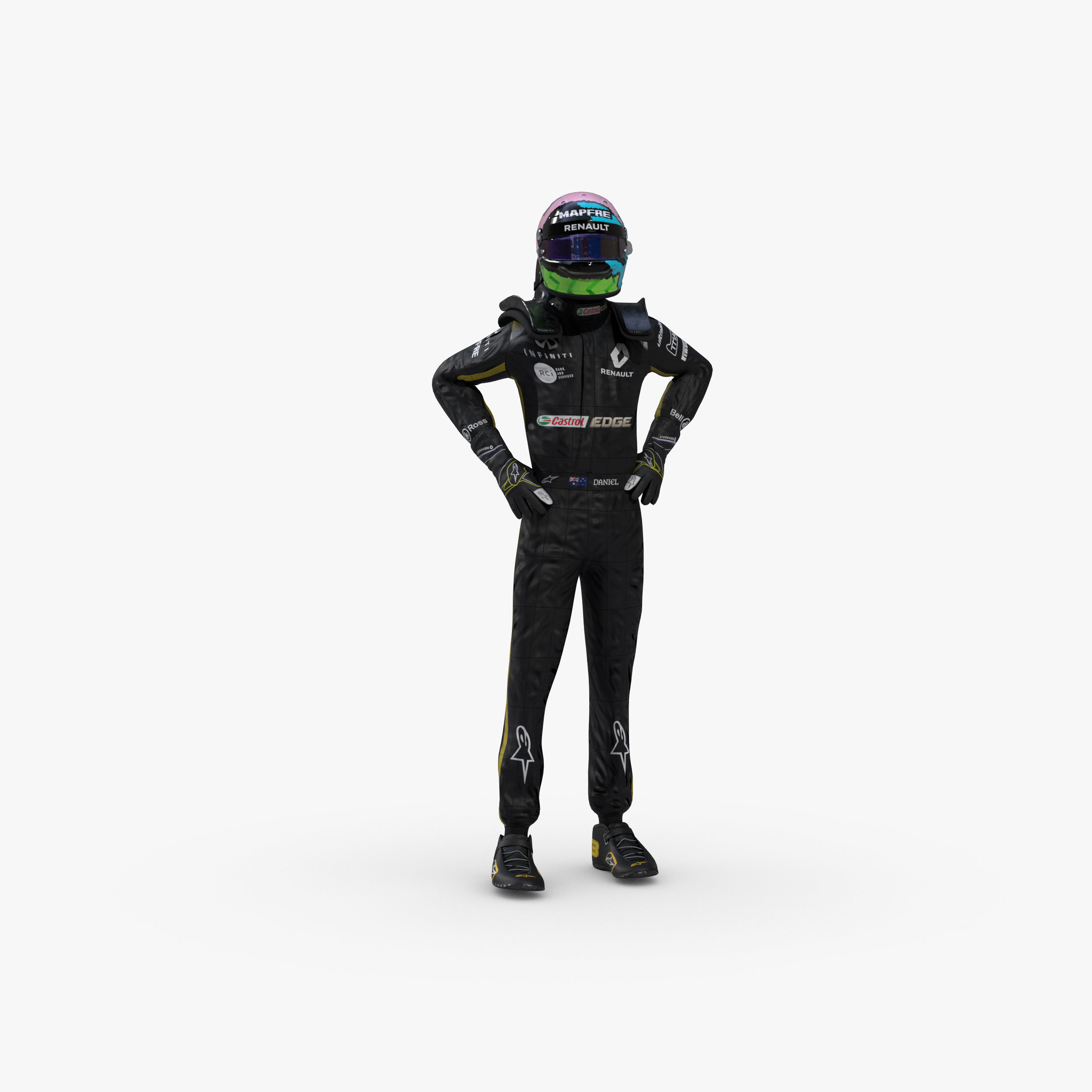 Daniel Ricciardo 2019 Low-poly 3D model_4