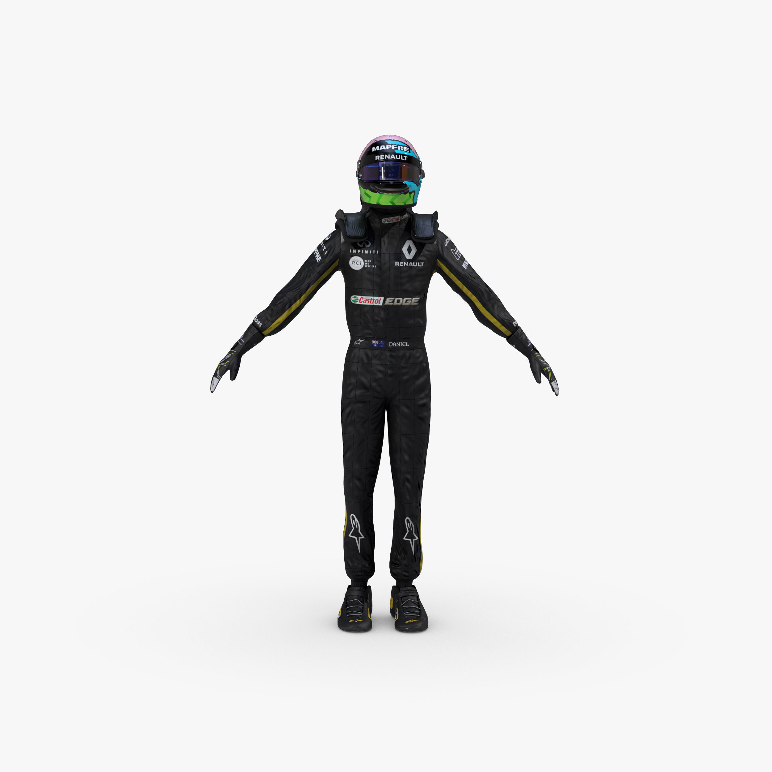 Daniel Ricciardo 2019 Low-poly 3D model_1