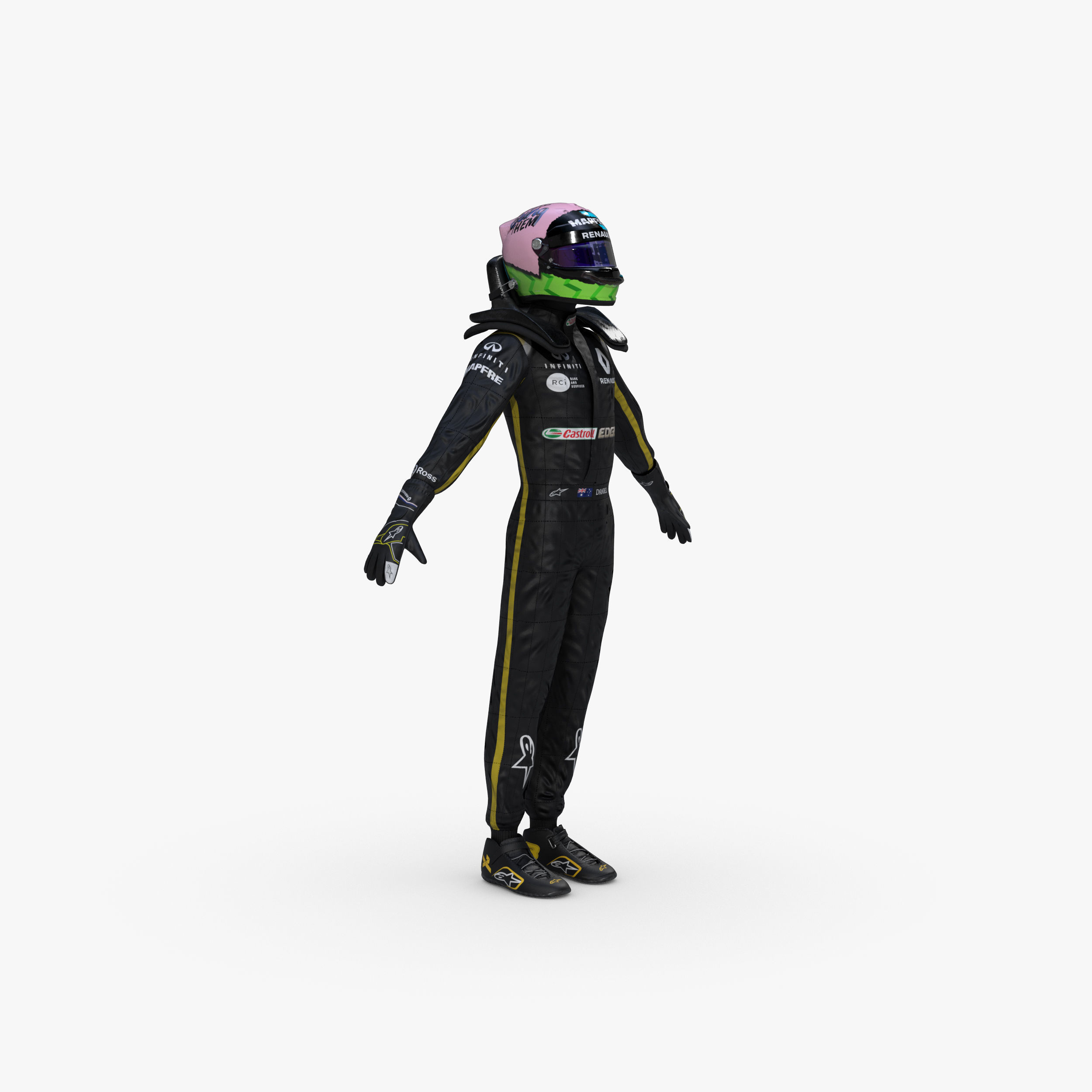 Daniel Ricciardo 2019 Low-poly 3D model_9