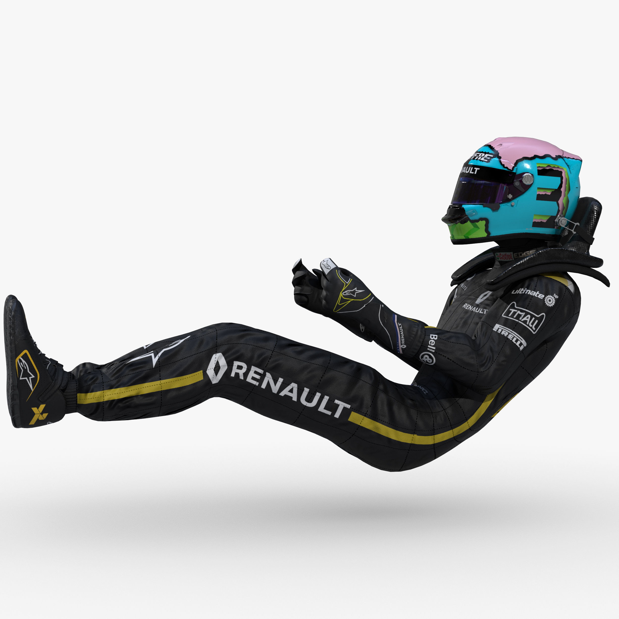 Daniel Ricciardo 2019 Low-poly 3D model_3