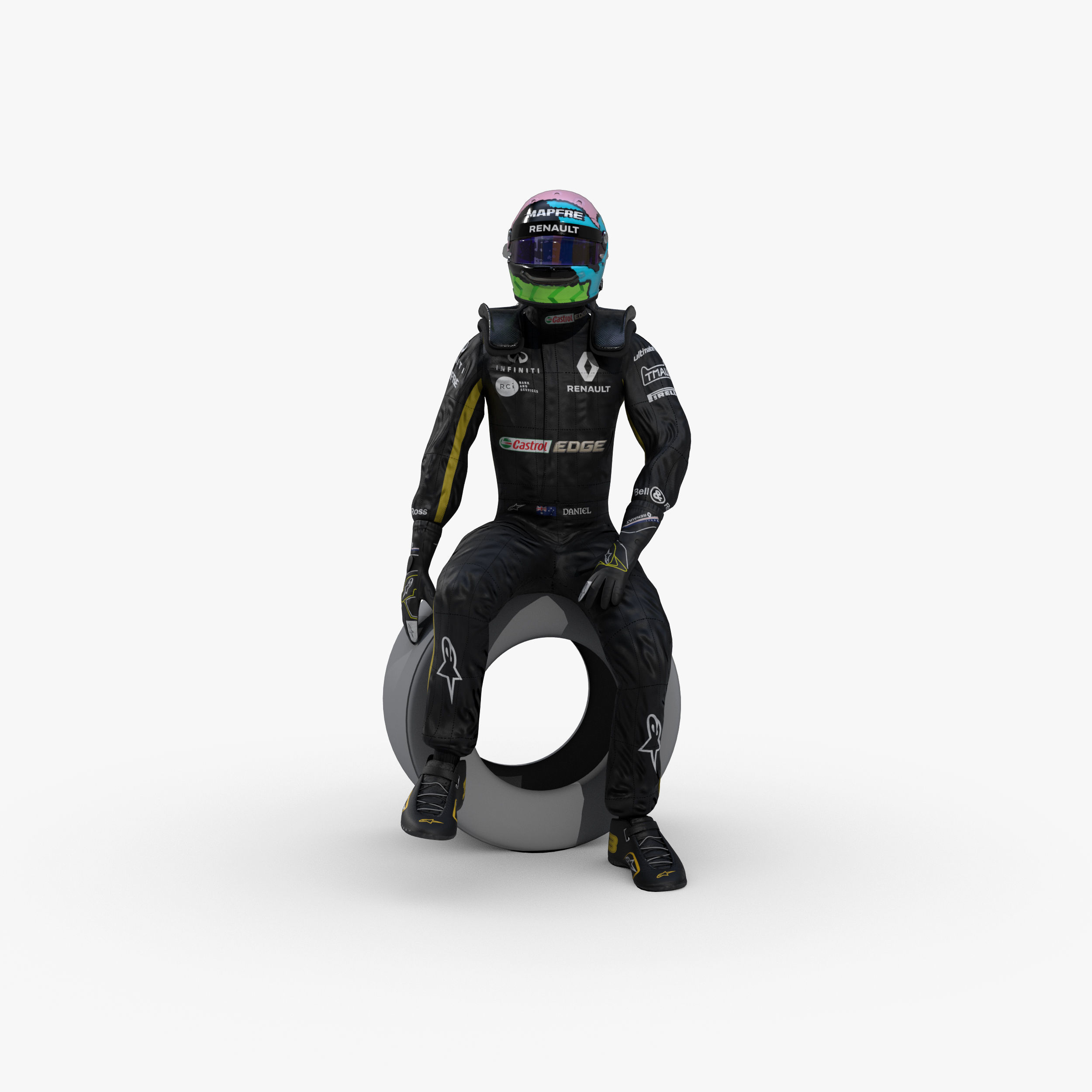 Daniel Ricciardo 2019 Low-poly 3D model_2