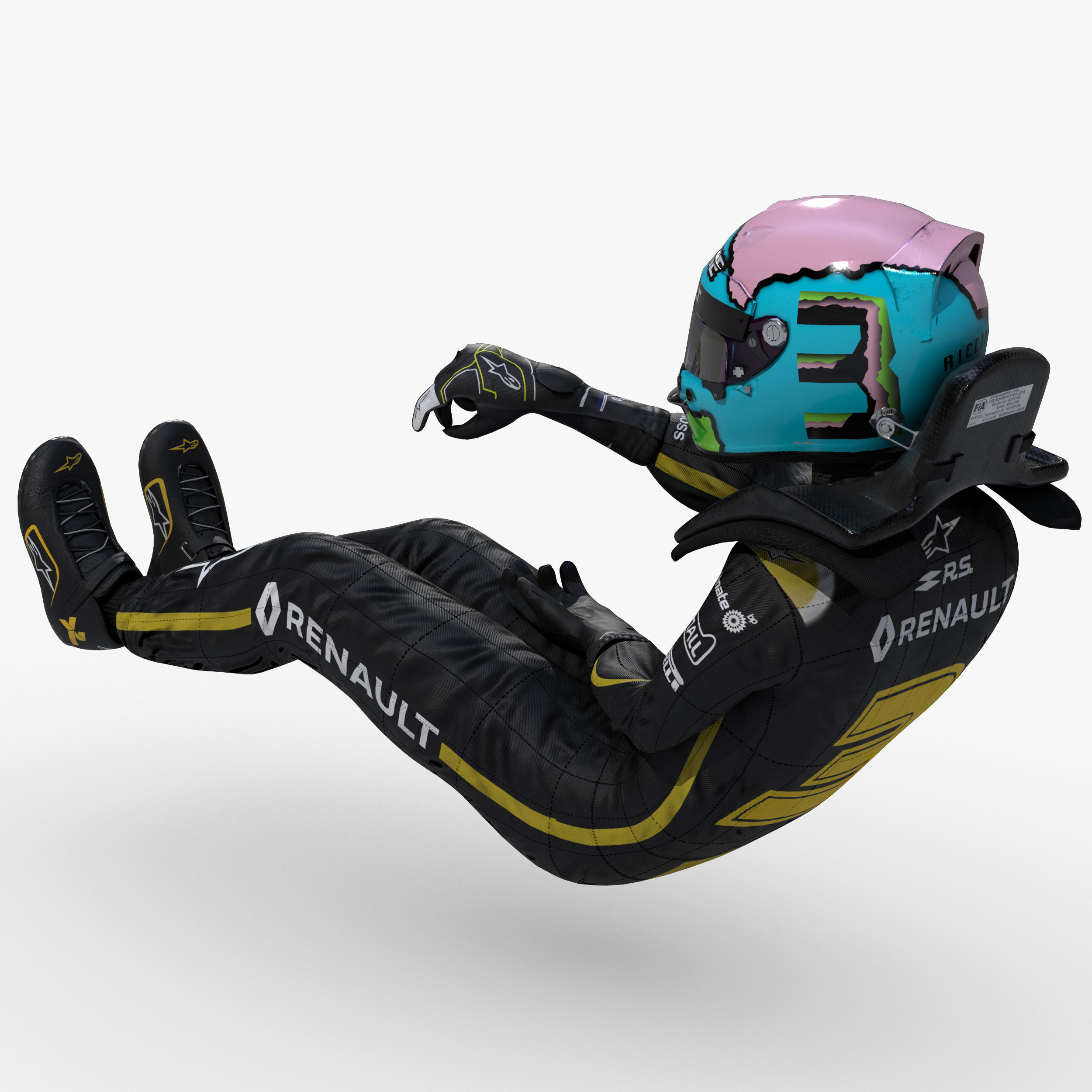 Daniel Ricciardo 2019 Low-poly 3D model_7