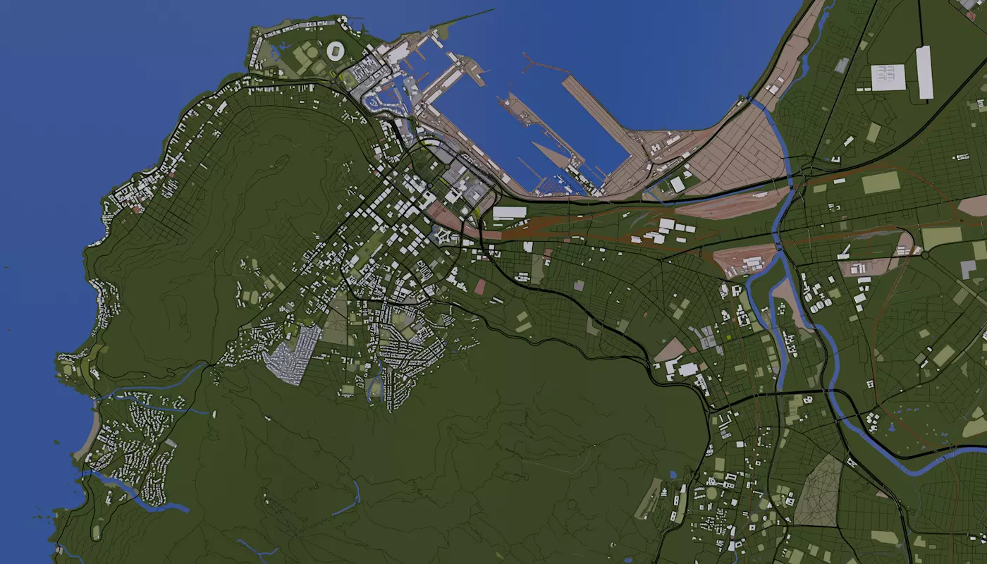Capetown City Low-poly 3D model_0