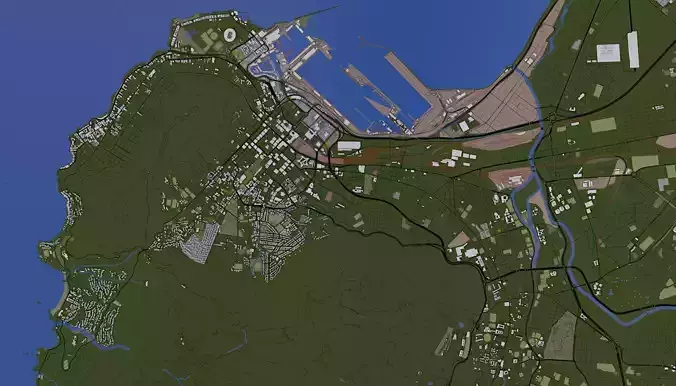Capetown City Low-poly 3D model