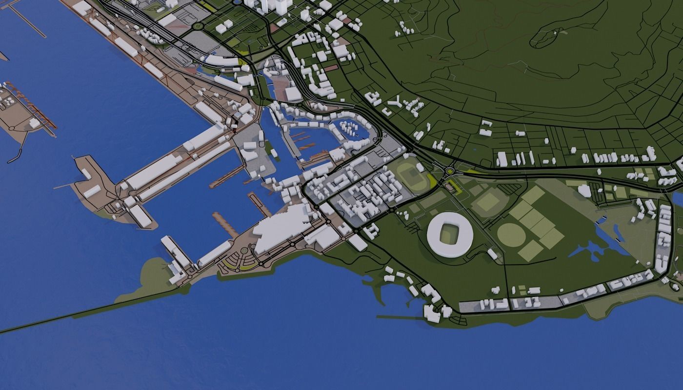 Capetown City Low-poly 3D model_43