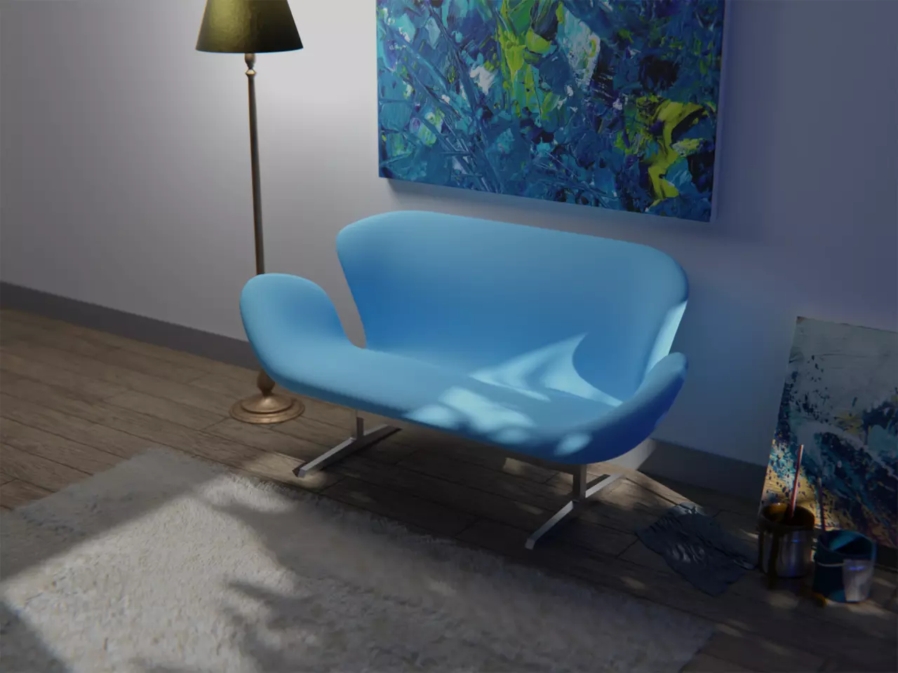 Swan Sofa 3D model_0