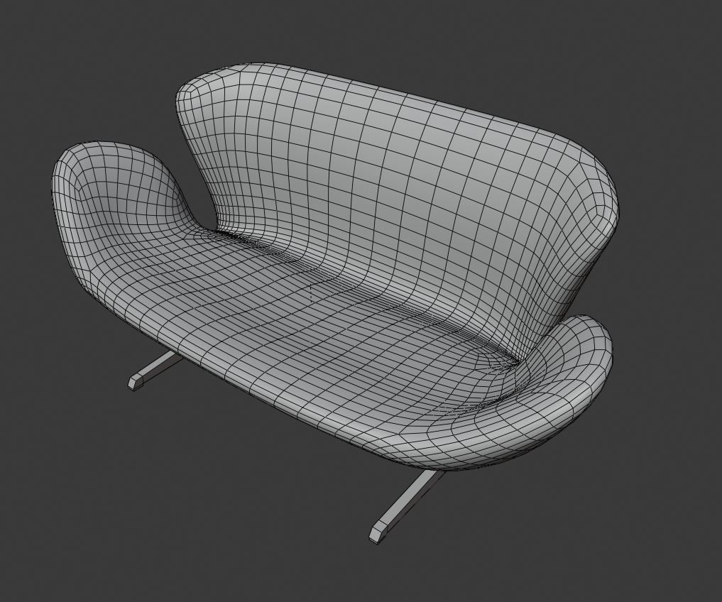 Swan Sofa 3D model_3