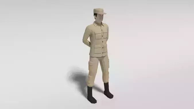 Low Poly Cartoon Soldier