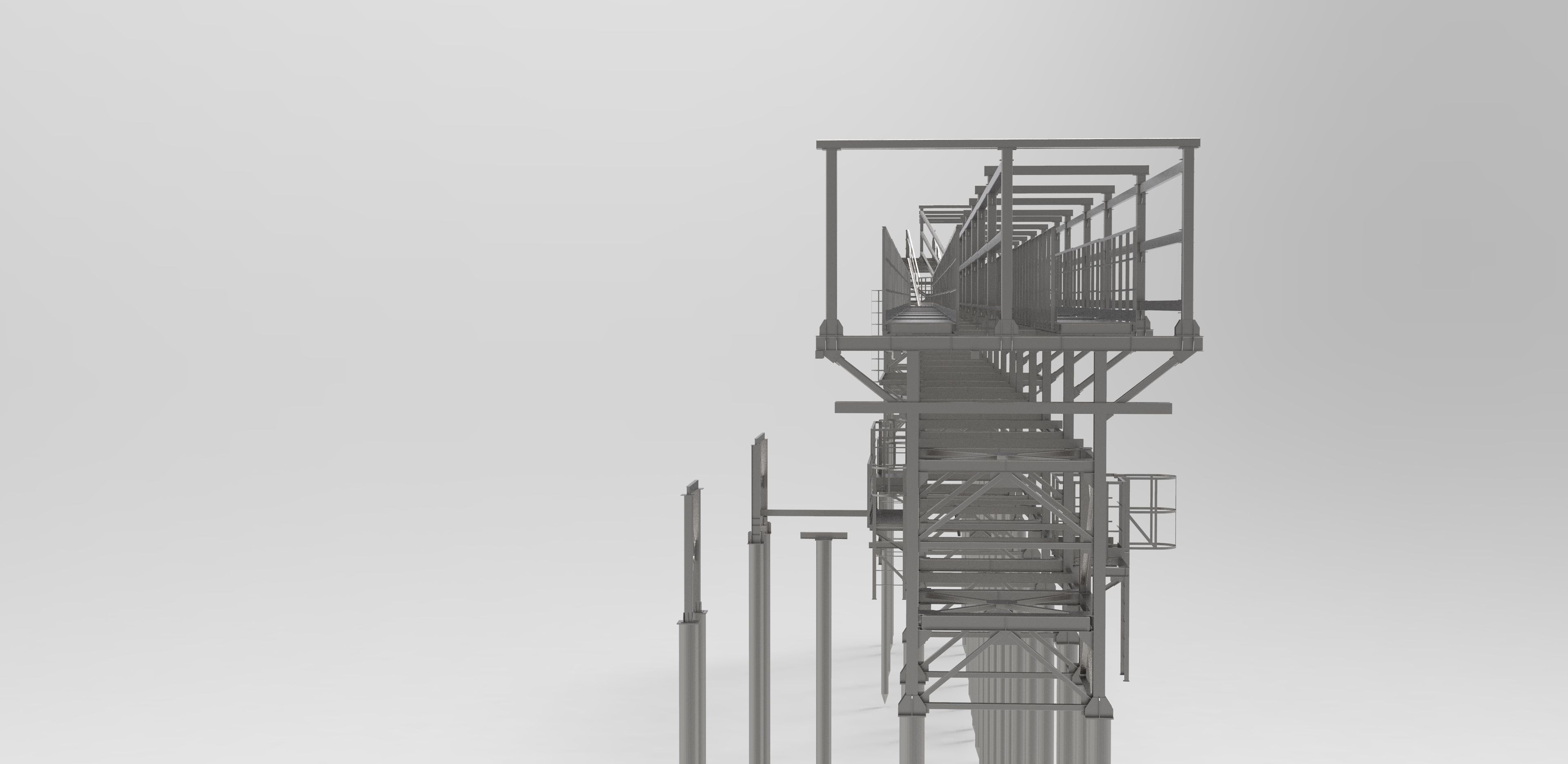 Pipeline overpass Low-poly 3D model_6