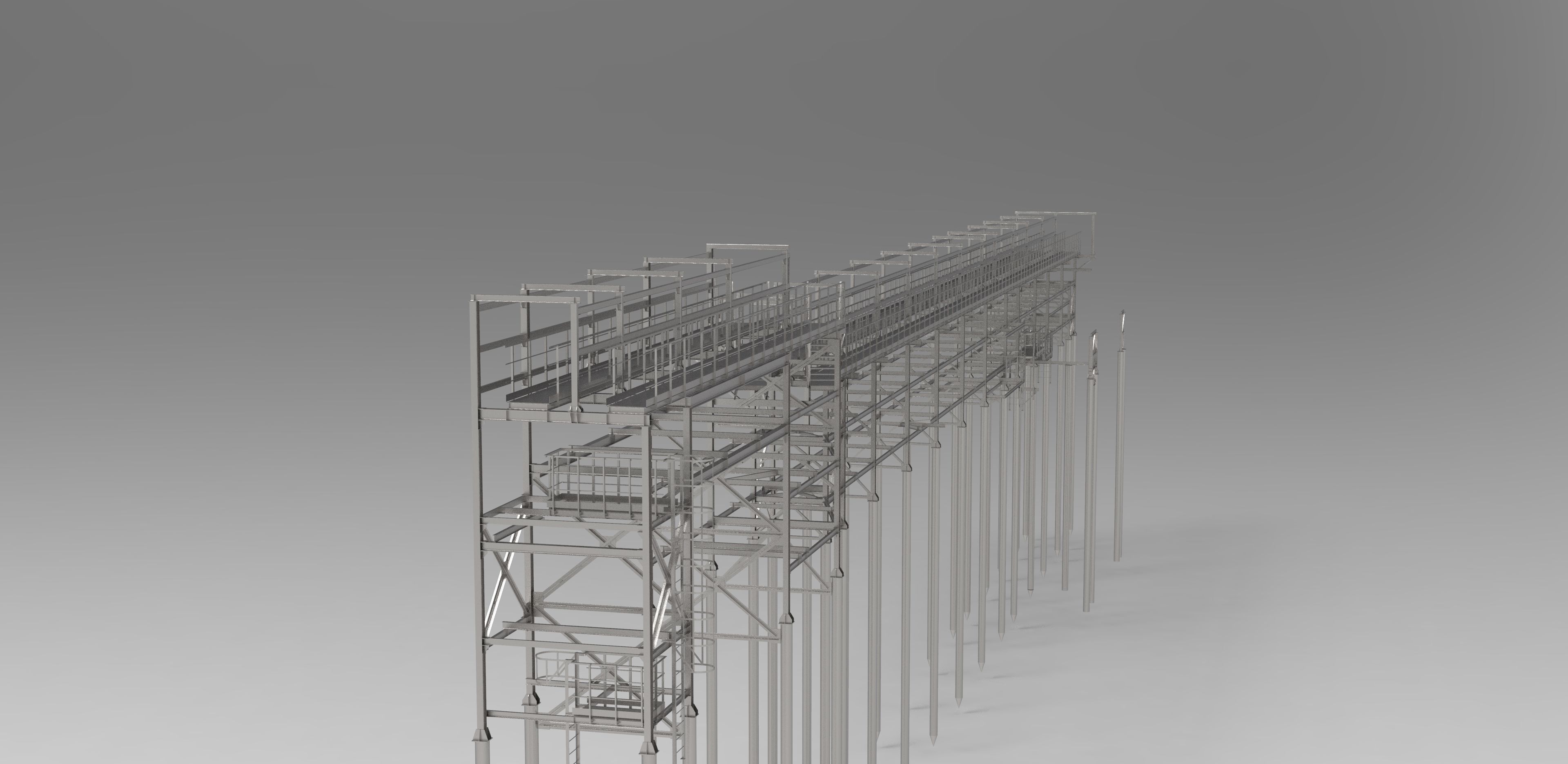 Pipeline overpass Low-poly 3D model_3