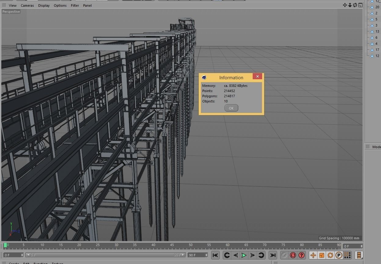 Pipeline overpass Low-poly 3D model_12