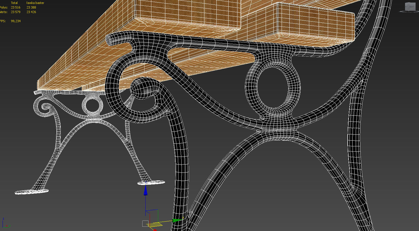 Garden bench Baster 3D model_4