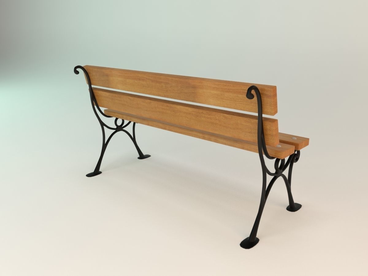 Garden bench Baster 3D model_1