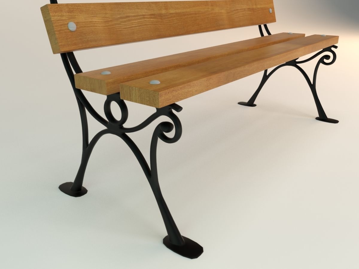 Garden bench Baster 3D model_2