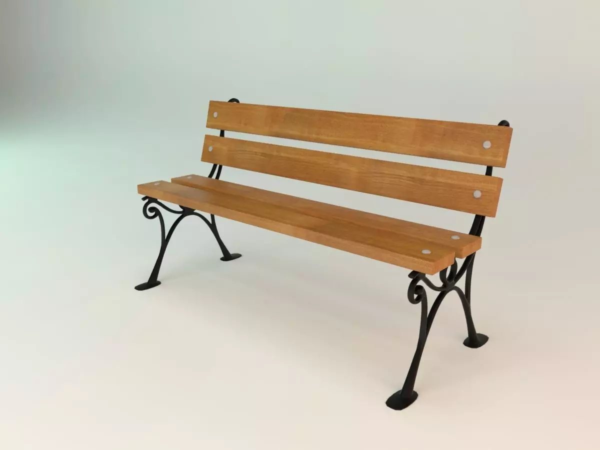 Garden bench Baster 3D model_0