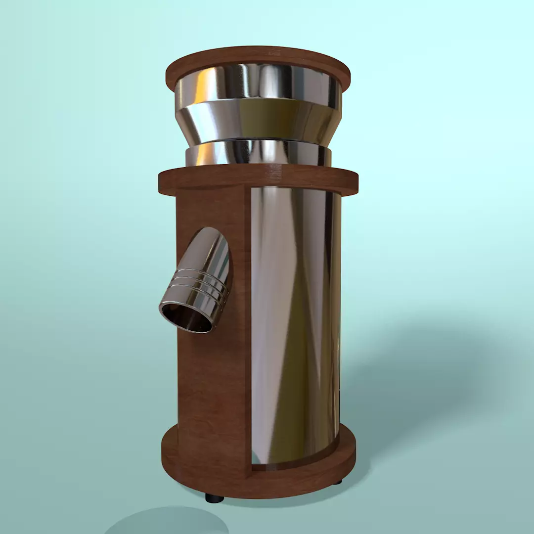 Juicer coffee grinder with wooden base Free 3D model_0