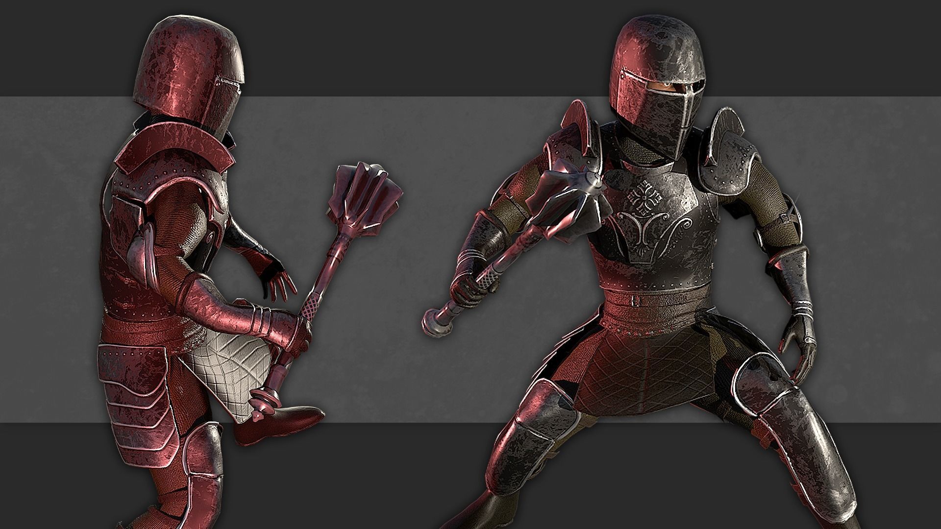 Medieval Fantasy Knights package Low-poly 3D model_10