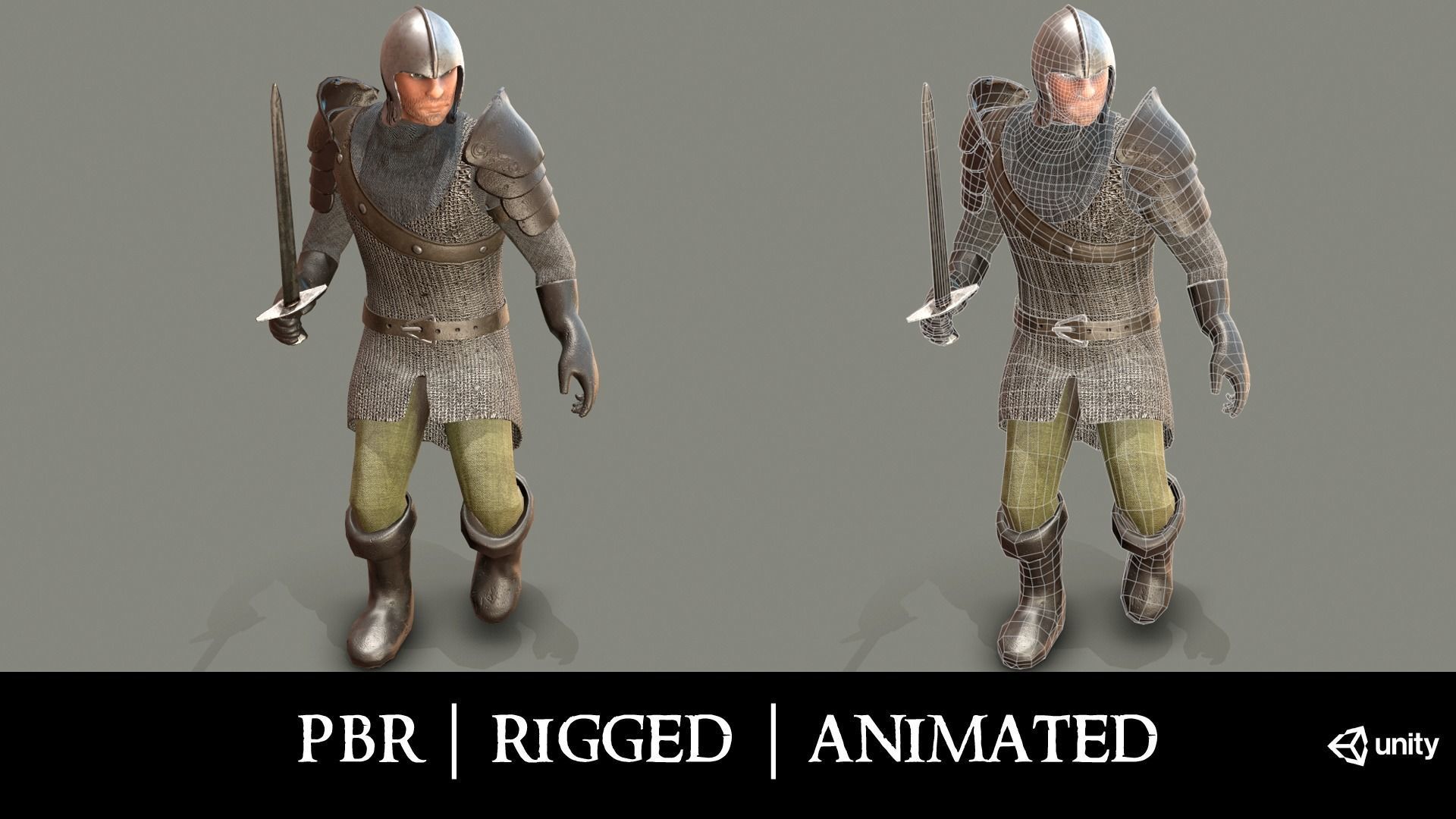 Medieval Fantasy Knights package Low-poly 3D model_7