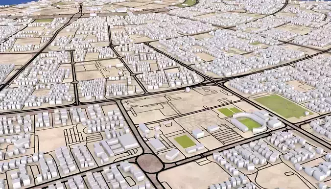 Kuwait City entire Country Low-poly 3D model