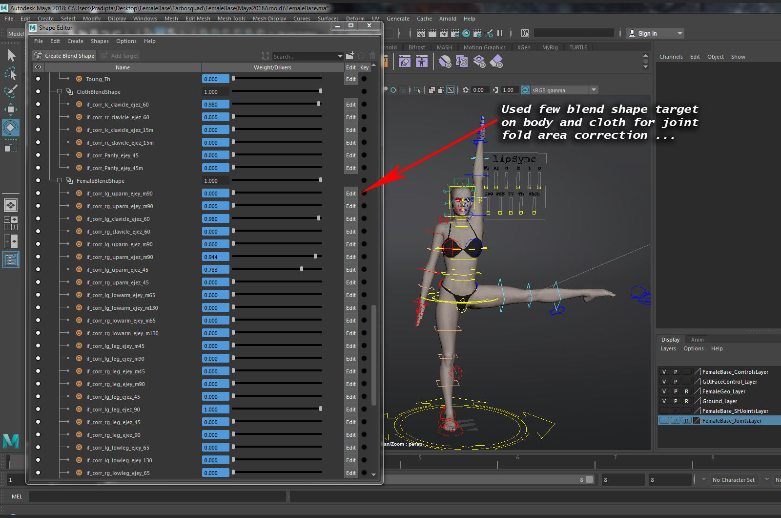 Female Base Maya 2018 Rig 3D model_37