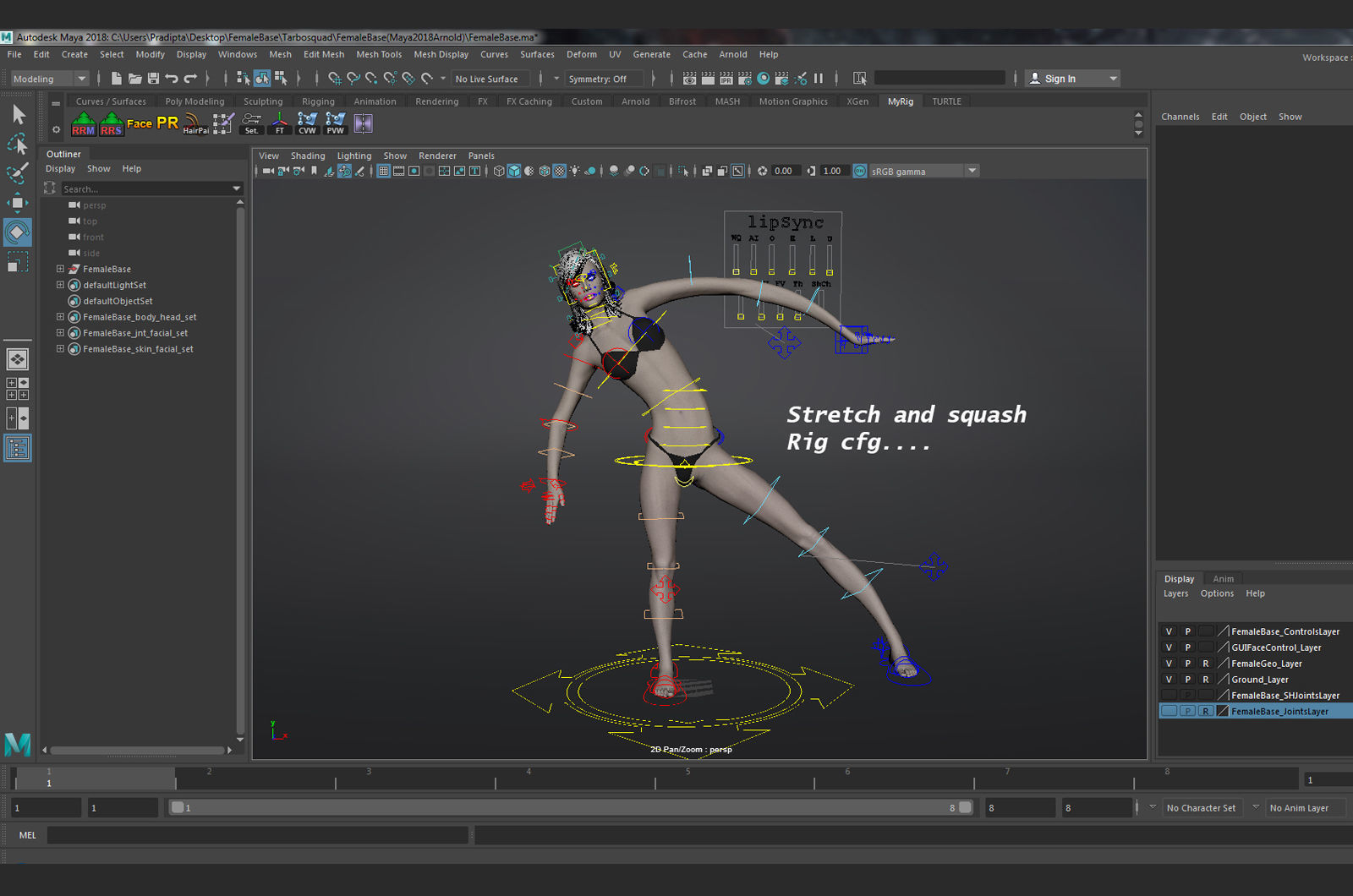 Female Base Maya 2018 Rig 3D model_35