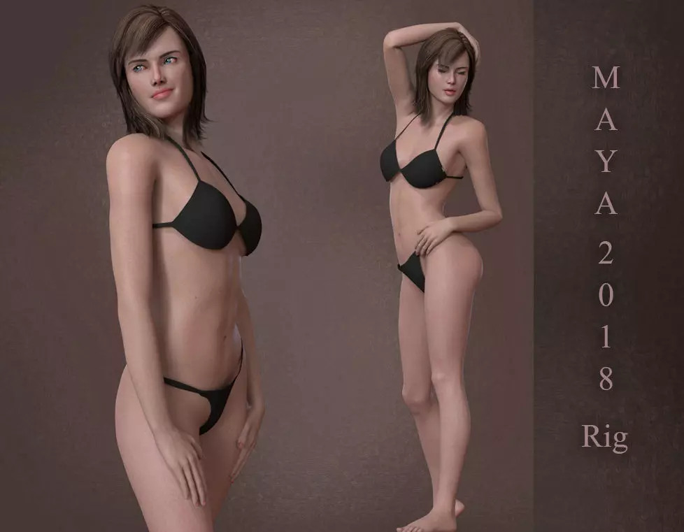 Female Base Maya 2018 Rig 3D model_0