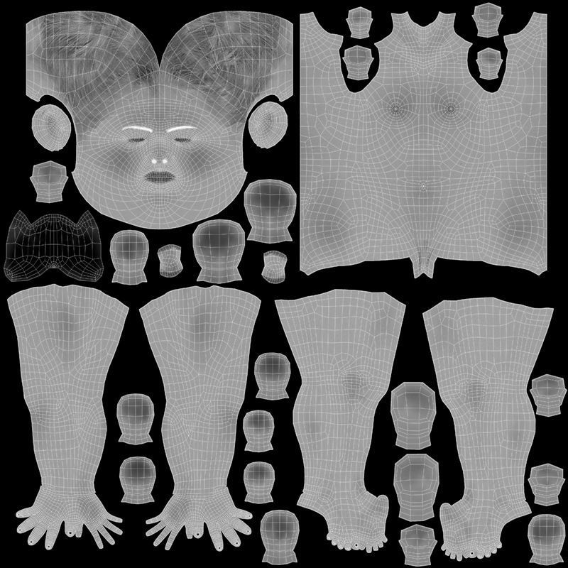 Female Base Maya 2018 Rig 3D model_28