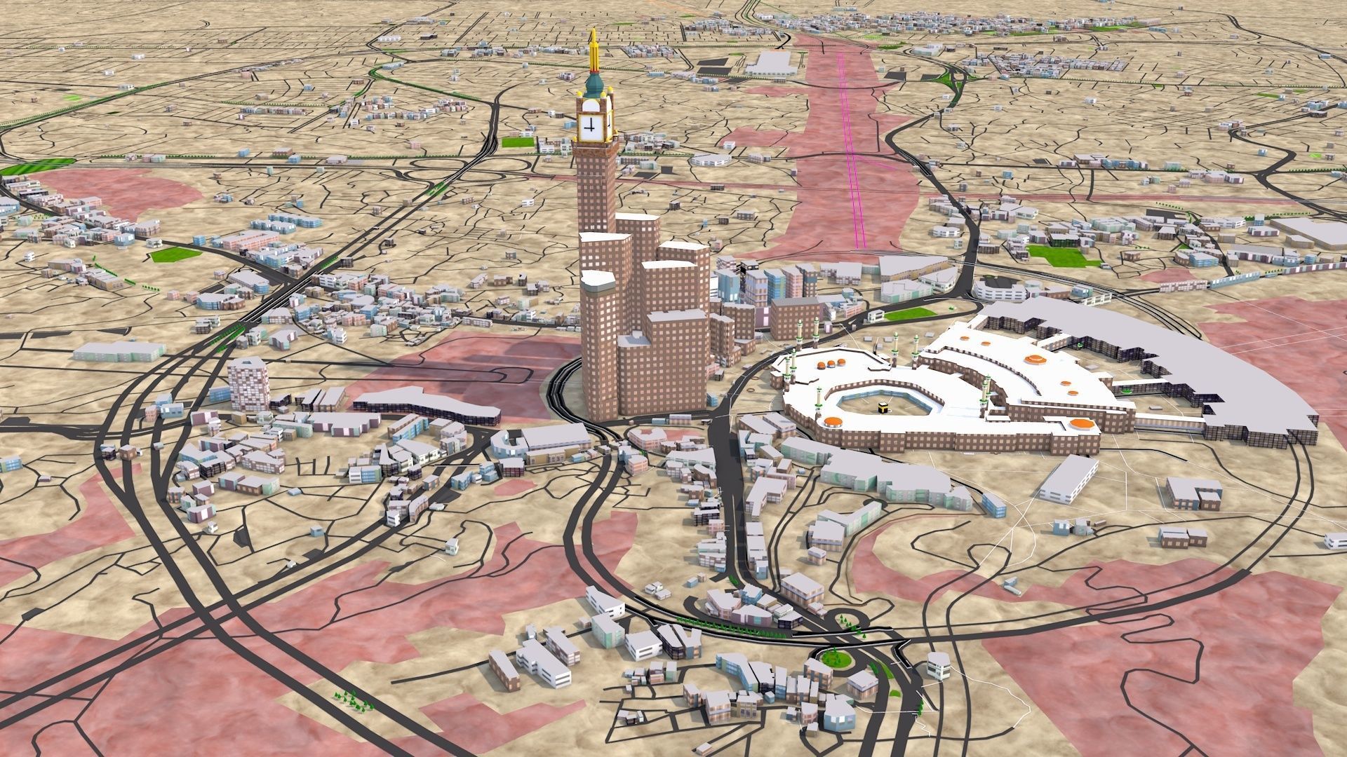 Makkah Mecca City of Saudi Arabia 2021 July Low-poly 3D model_18