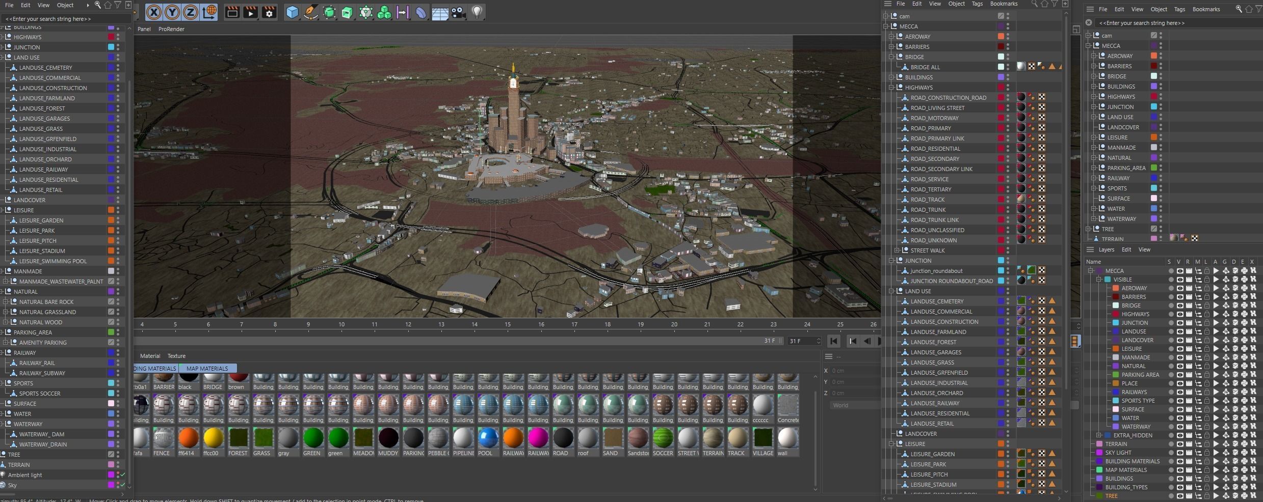 Makkah Mecca City of Saudi Arabia 2021 July Low-poly 3D model_2