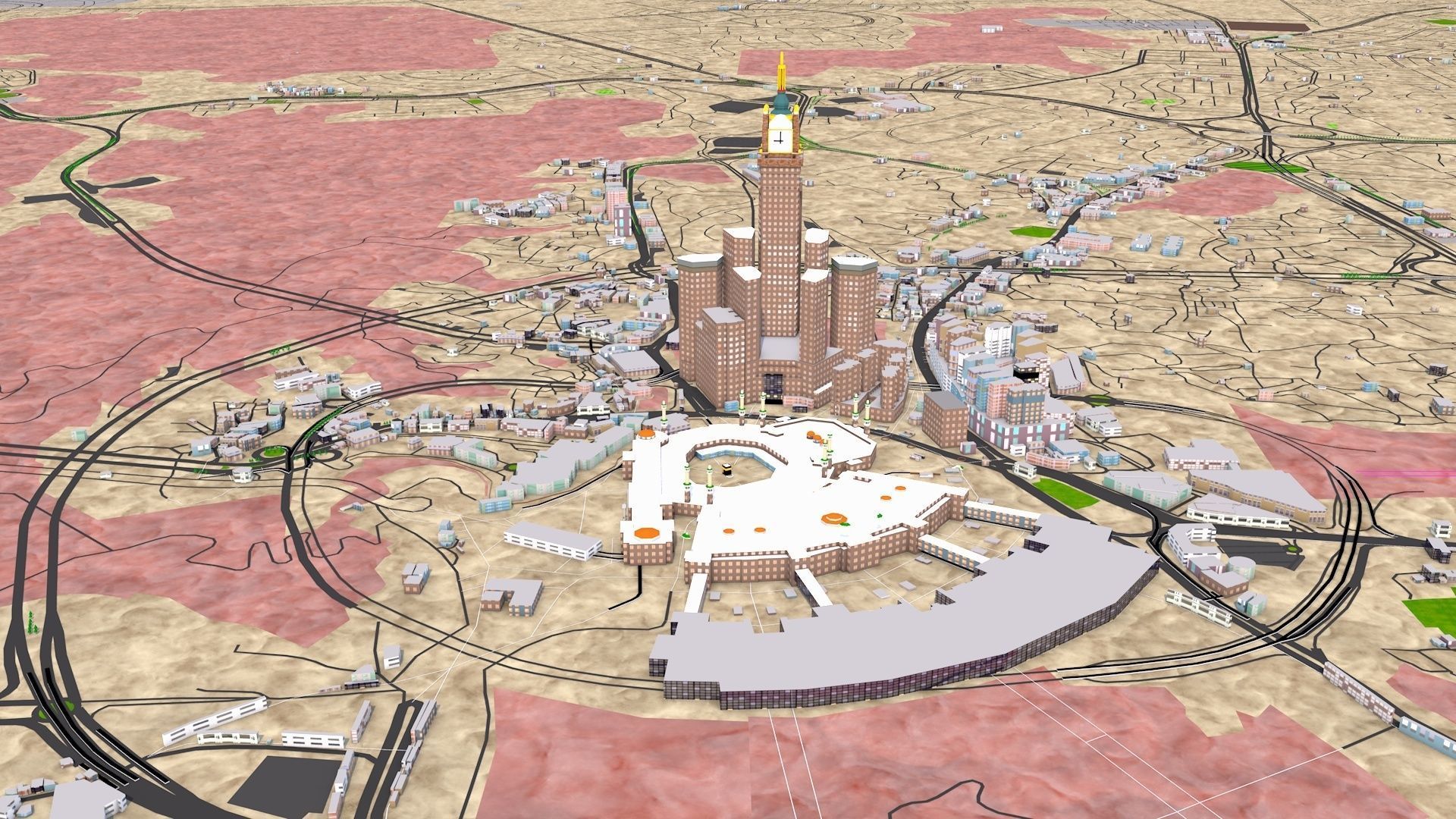 Makkah Mecca City of Saudi Arabia 2021 July Low-poly 3D model_1