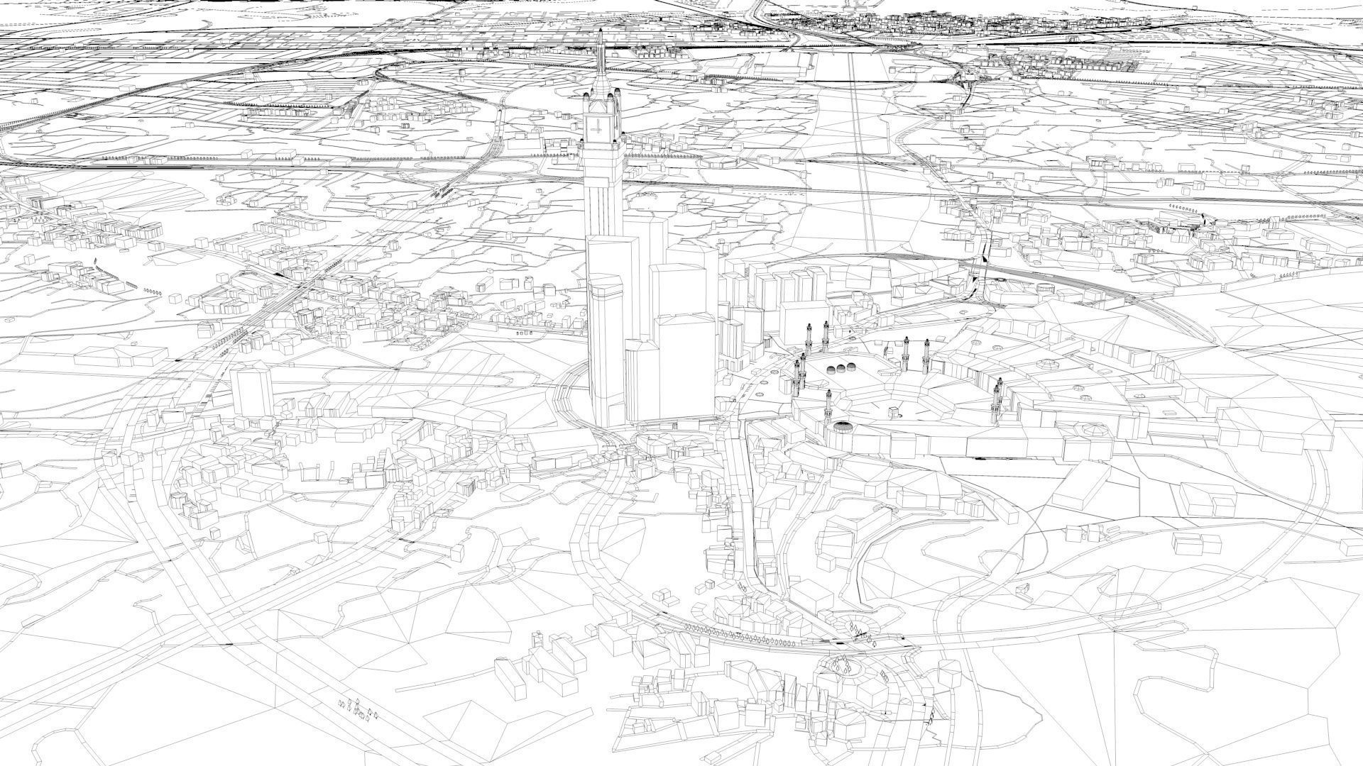 Makkah Mecca City of Saudi Arabia 2021 July Low-poly 3D model_7