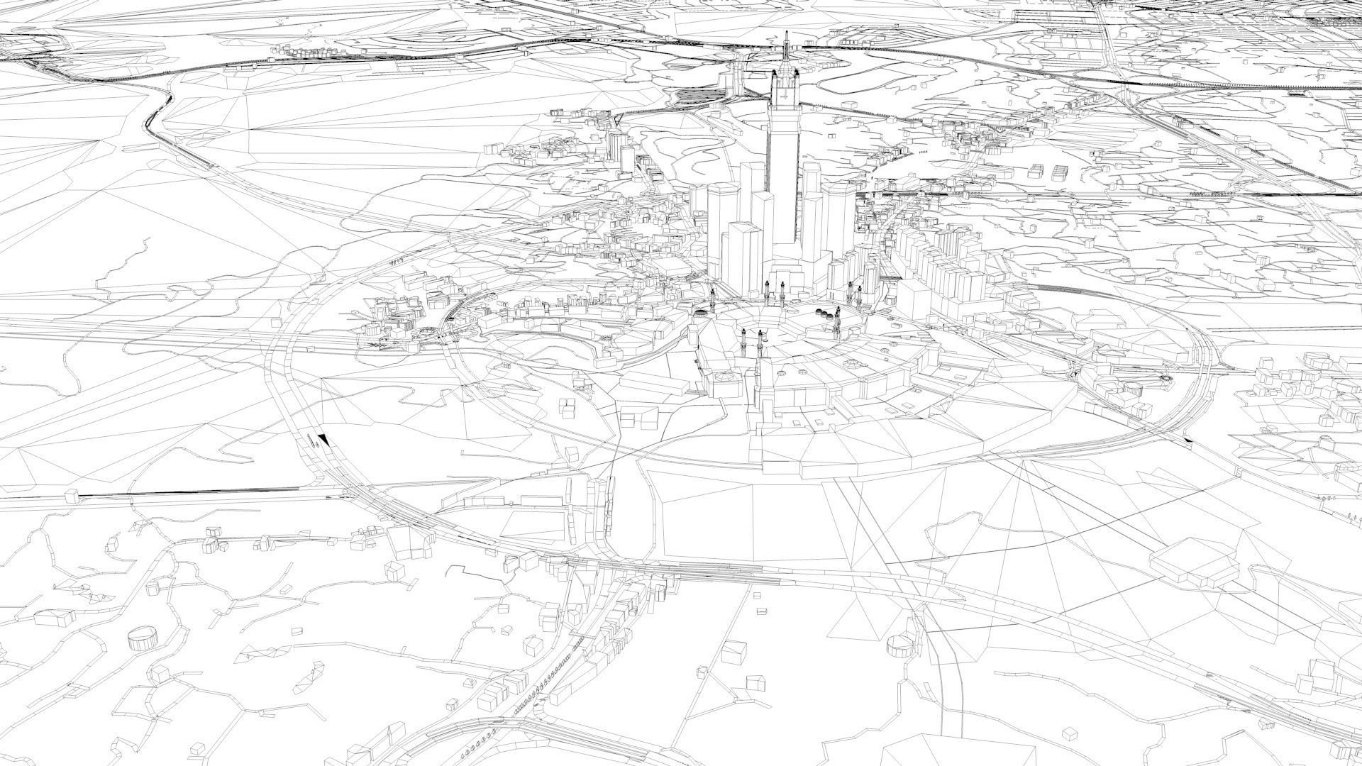 Makkah Mecca City of Saudi Arabia 2021 July Low-poly 3D model_6