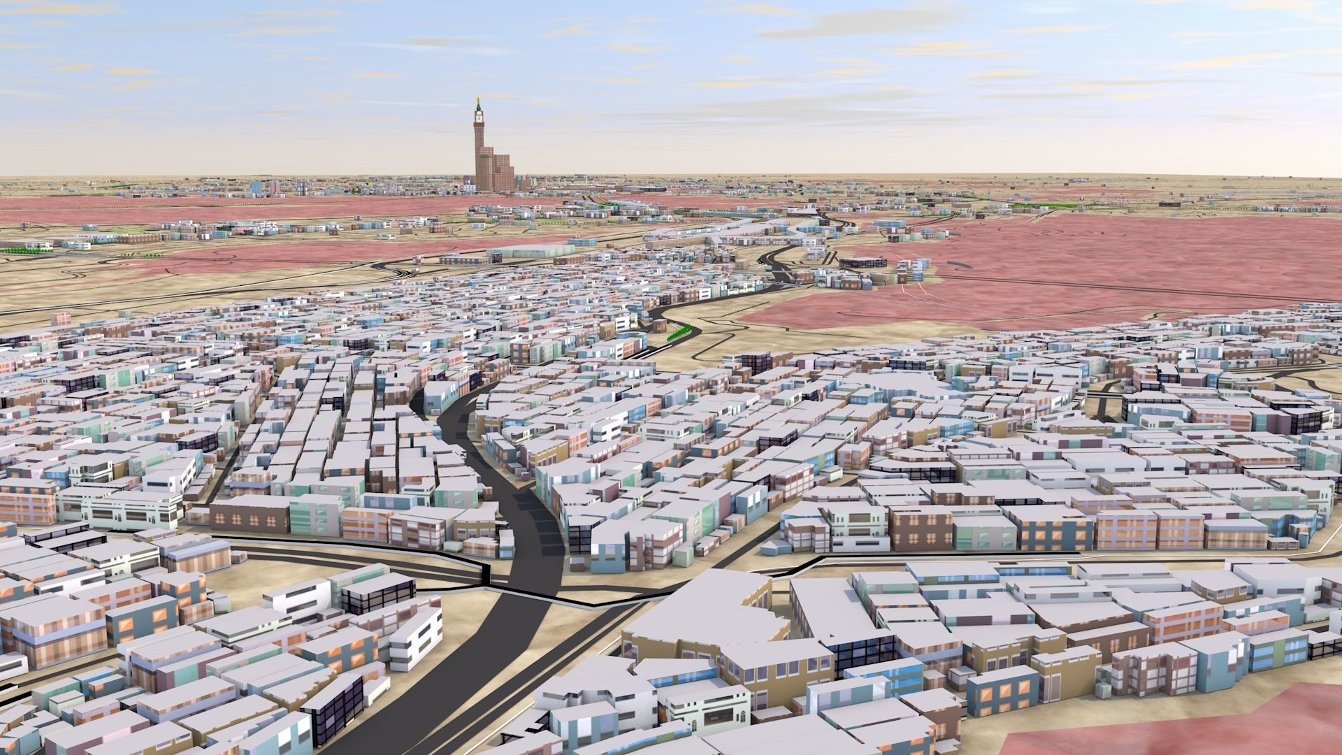 Makkah Mecca City of Saudi Arabia 2021 July Low-poly 3D model_4