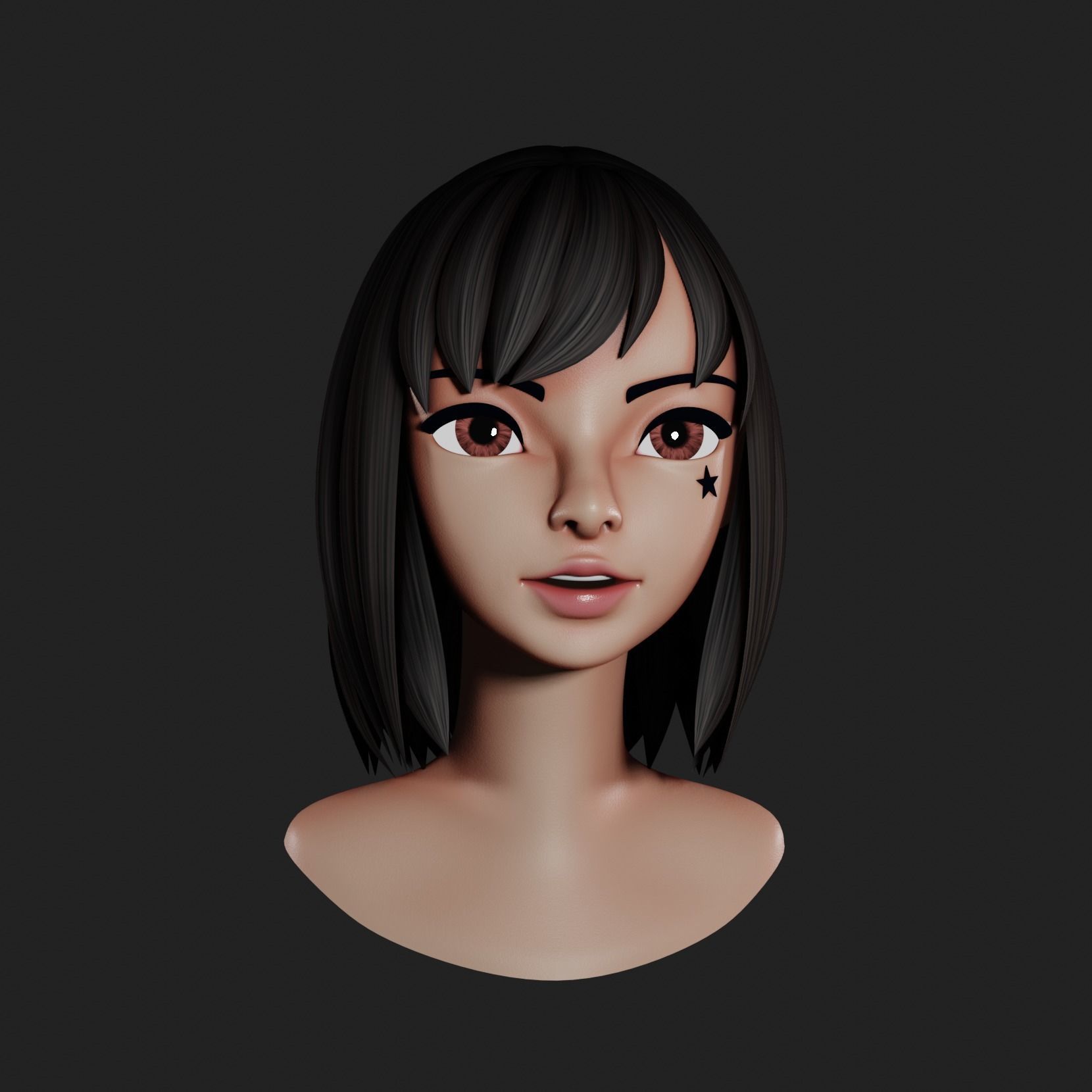 CAA Character Stylized Low-poly 3D model_8