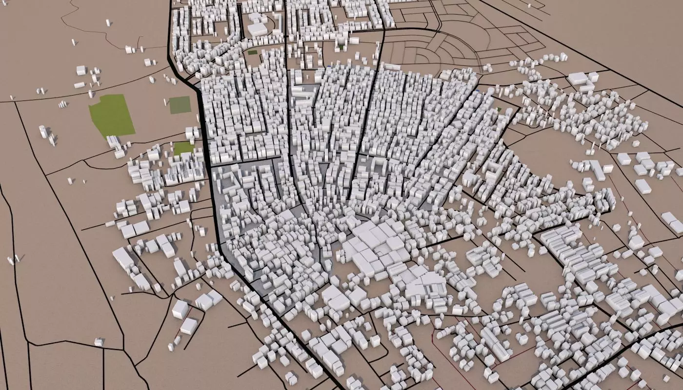 Gaza City of Palestine Low-poly 3D model