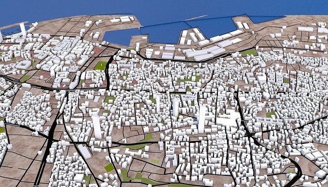 Beirut City Lebonan Low-poly 3D model